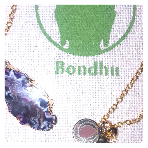 BEAUTIFUL AGATE GEODE SLICE Necklace - Picture 1 of 4